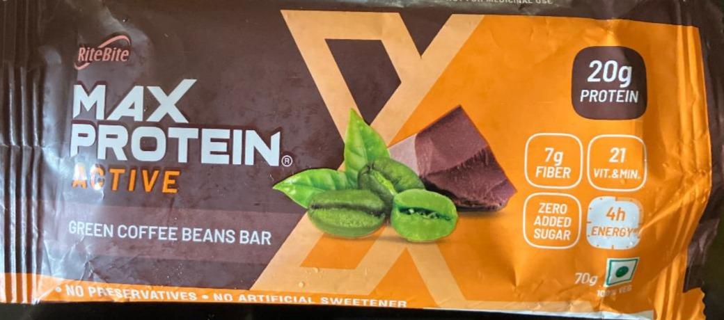 Fotografie - MAX PROTEIN Active Green Coffee Beand Bar RiteBite