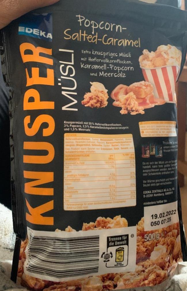 Fotografie - knusper musli popcorn salted caramel Edeka