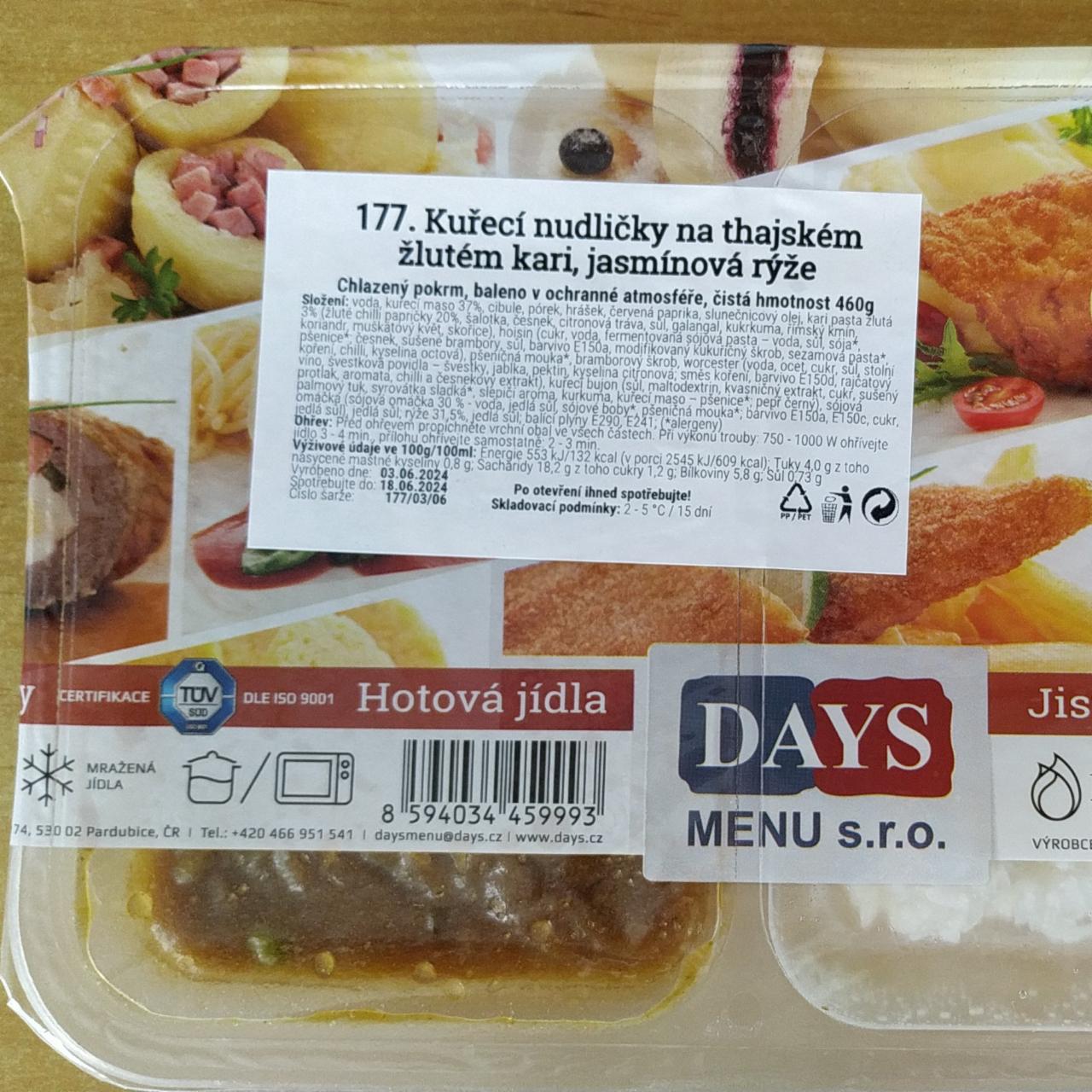 Fotografie - Kuřecí nudličky na thajském žlutém kari, jasmínová rýže Days menu