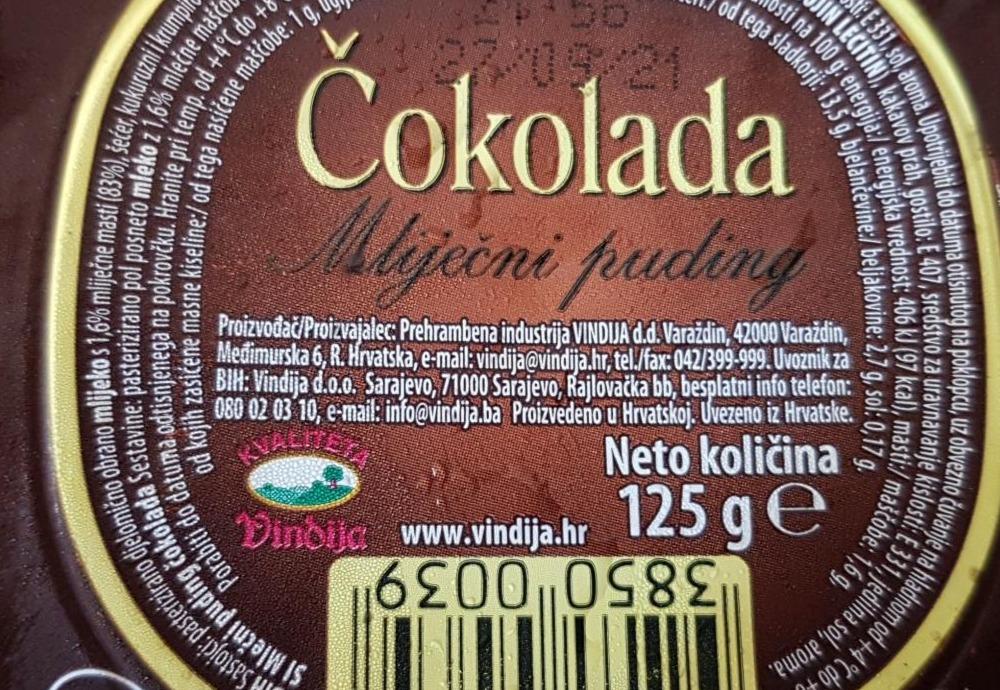 Fotografie - Čokolada mliejićni puding