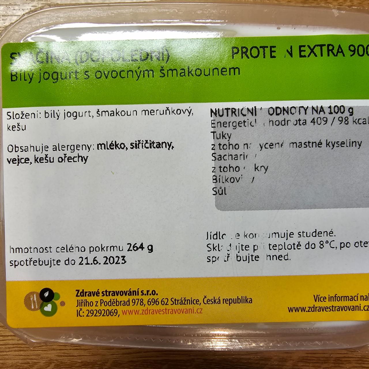 Fotografie - Bílý jogurt s ovocným šmakounem Zdravé stravování, PROTEIN EXTRA 9000