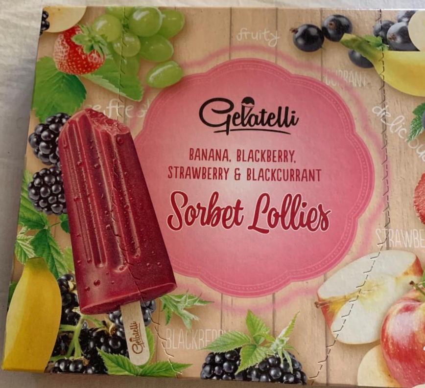 Fotografie - Ovocný sorbet banán, černý rybíz, jahoda & ostružina Gelatelli