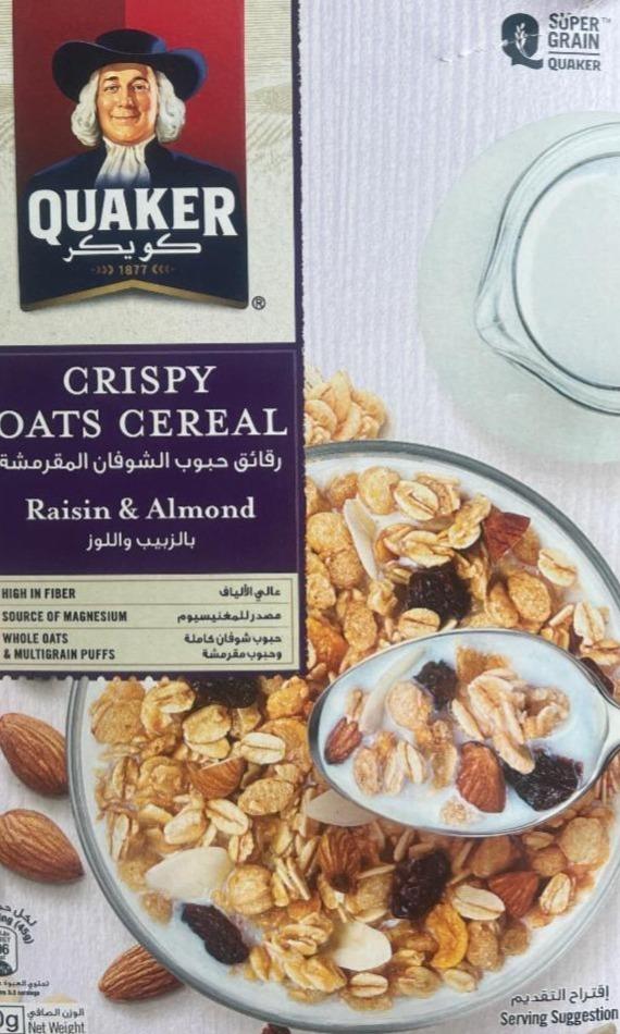 Fotografie - Crispy oats cereal raisin & almond Quaker