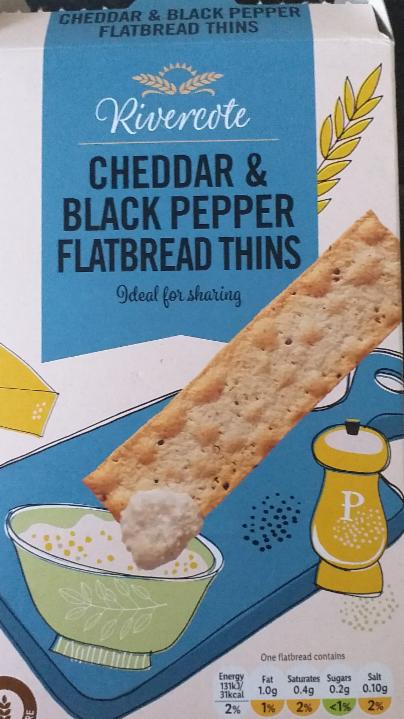 Fotografie - Cheddar & Black Pepper Flatbread Thins Rivercote