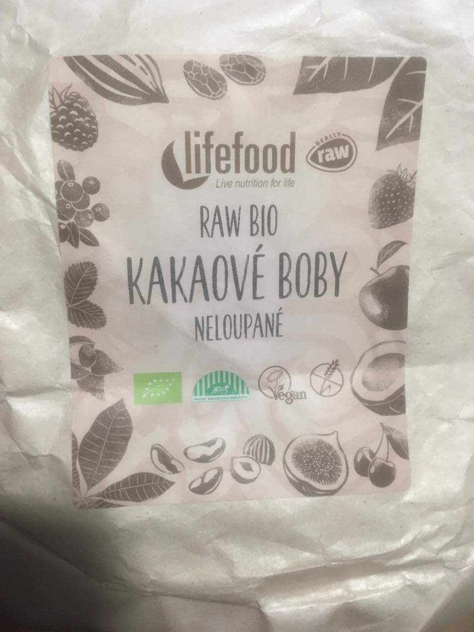 Fotografie - kakaové boby neloupané Bio raw Lifefood