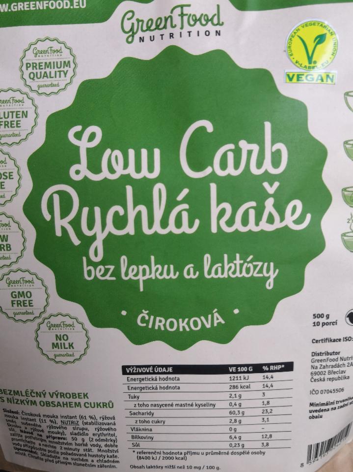 Fotografie - Low Carb kaše čiroková GreenFood Nutrition