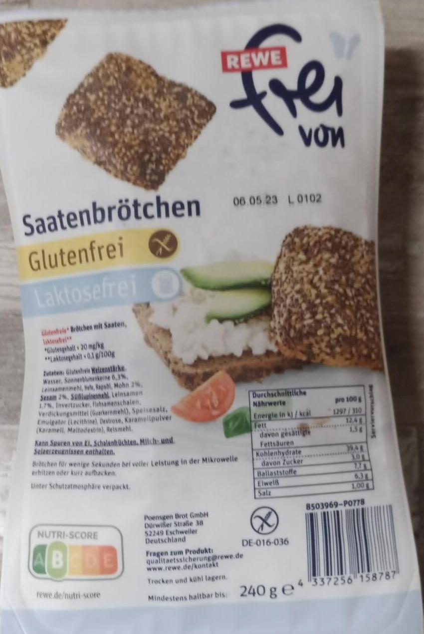 Fotografie - Saatenbrötchen Glutenfrei Laktosefrei REWE frei von