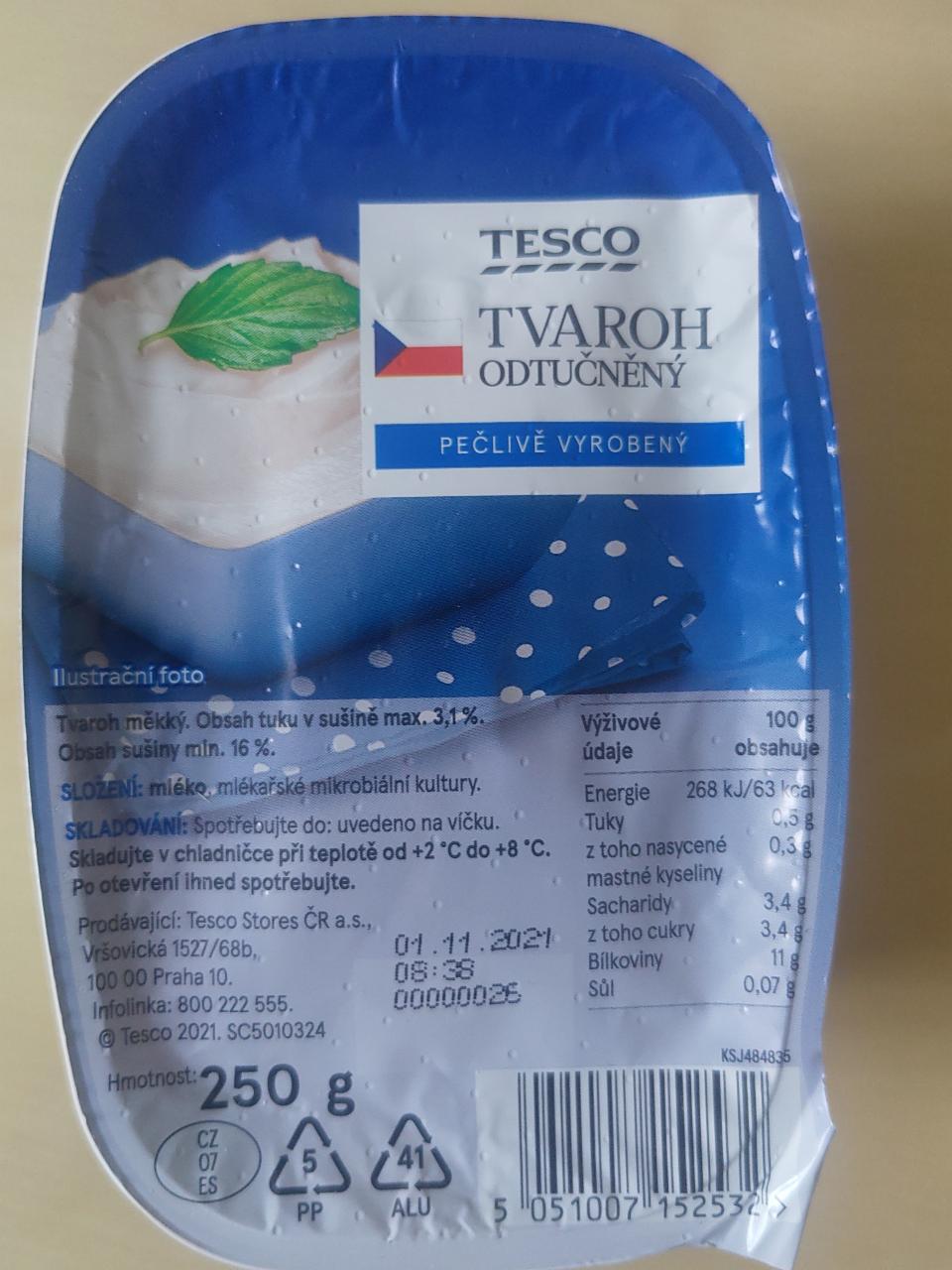 Fotografie - tvaroh odtučněný pečlivě vyrobený Tesco