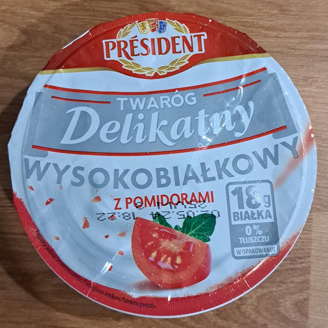 Fotografie - Twaróg Delikatny wysokobiałkowy z pomidorami Président