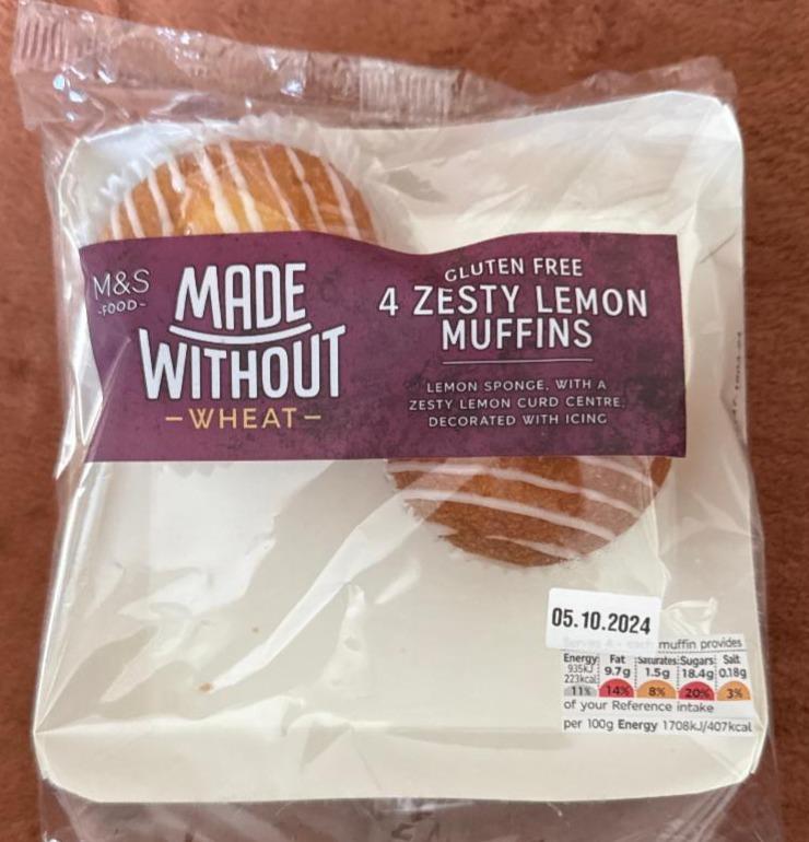 Fotografie - 4 Zesty lemon muffins gluten free M&S Food