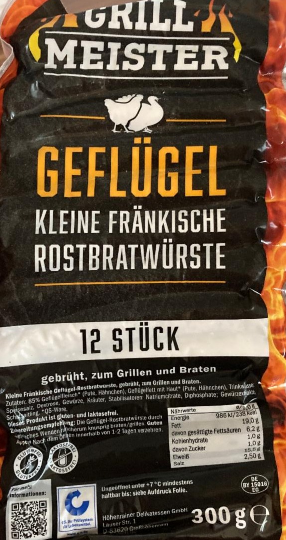 Fotografie - Geflügel kleine fränkische rostbratwürste Grill Meister