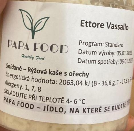 Fotografie - rýžová kaše s ořechy Papa Food