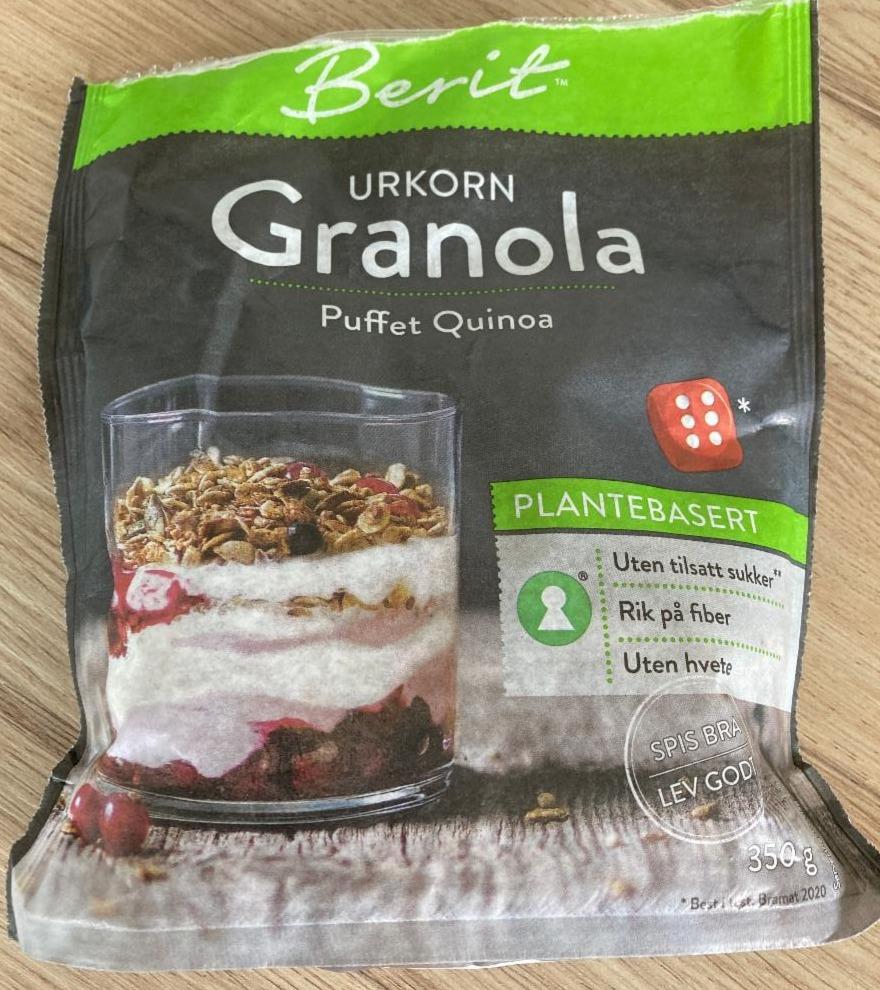 Fotografie - Urkorn Granola Puffet Quinoa Berit