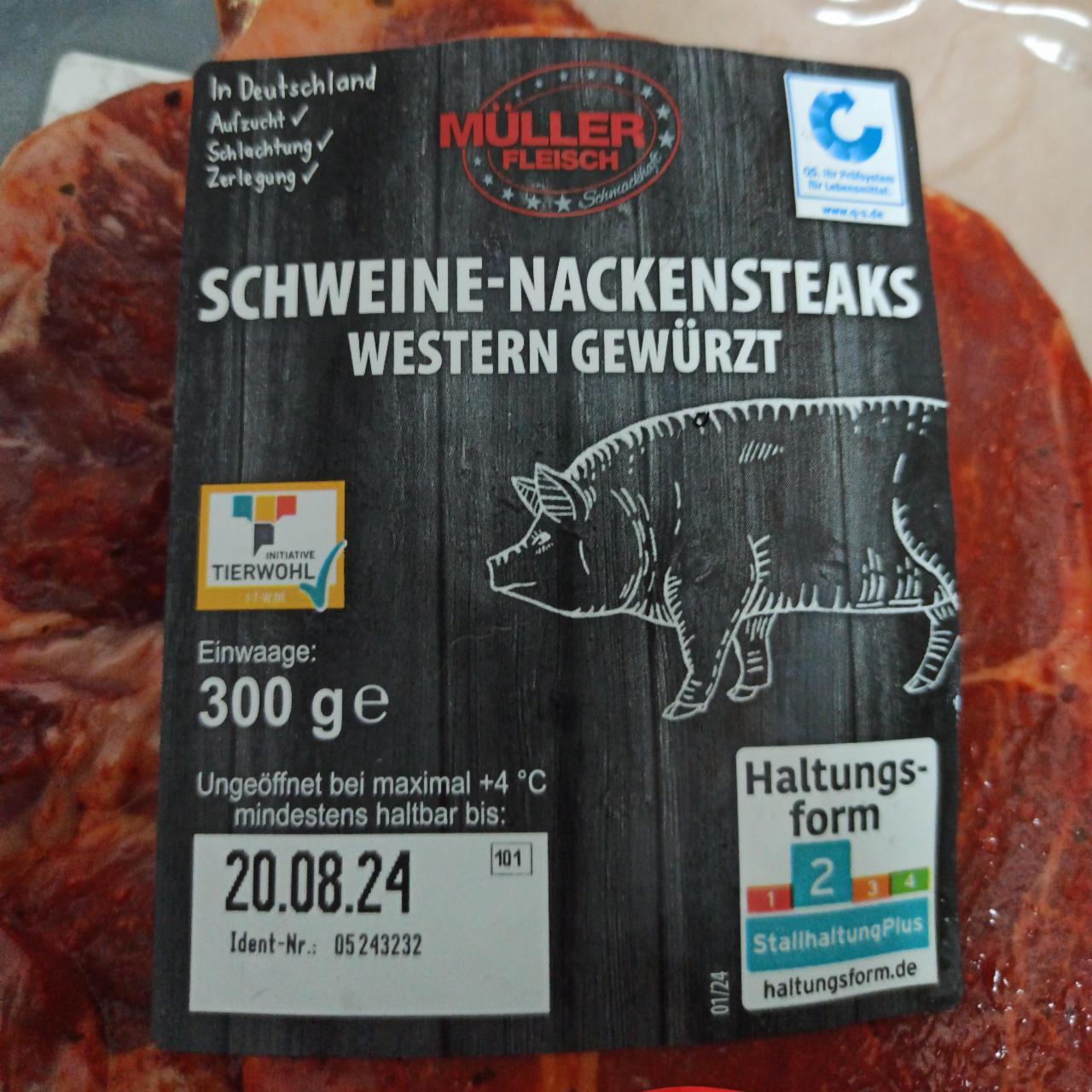 Fotografie - Schweine-nackensteaks western gewürzt Müller Fleisch