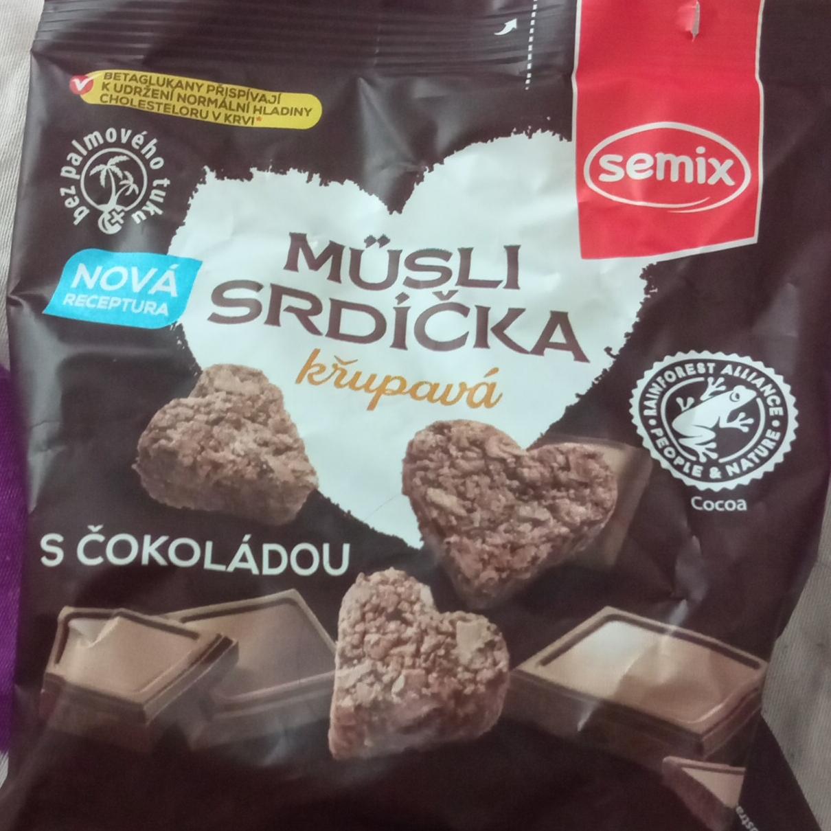 Fotografie - Müsli srdíčka křupavá s čokoládou Semix