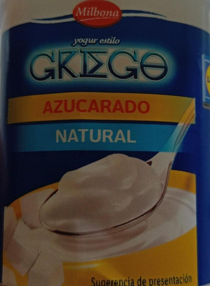 Fotografie - Yogur estilo Griego azucarado natural Milbona