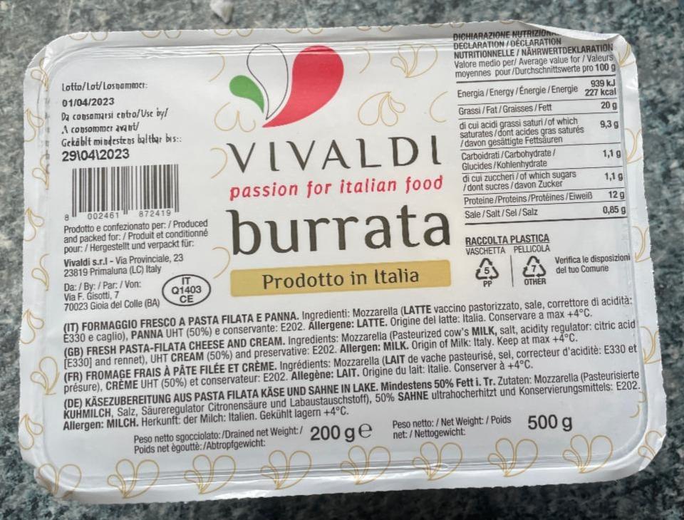 Fotografie - Burrata Vivaldi