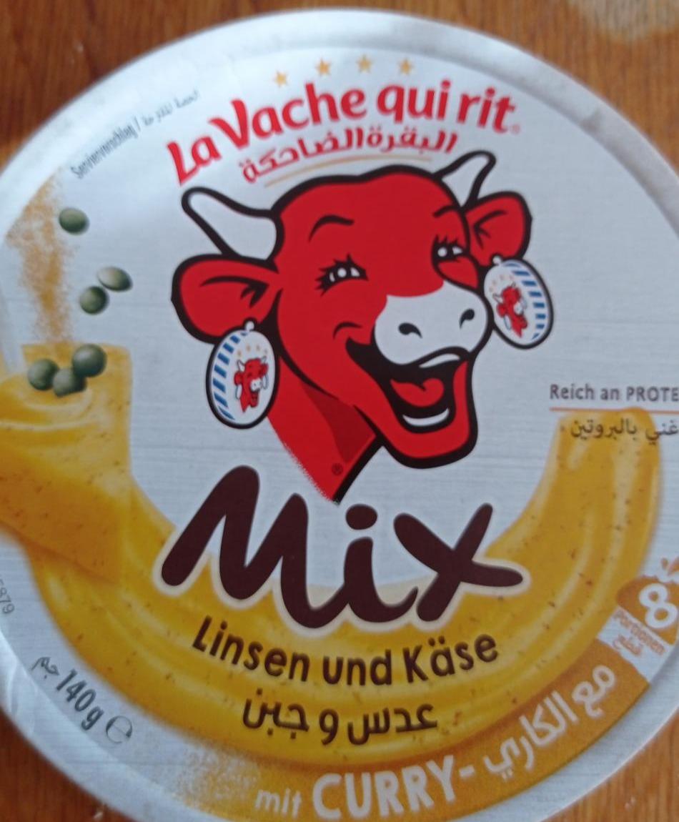 Fotografie - Mix Linsen & Käse mit Curry tavený sýr na bázi čočky a sýra s kari La Vache qui rit