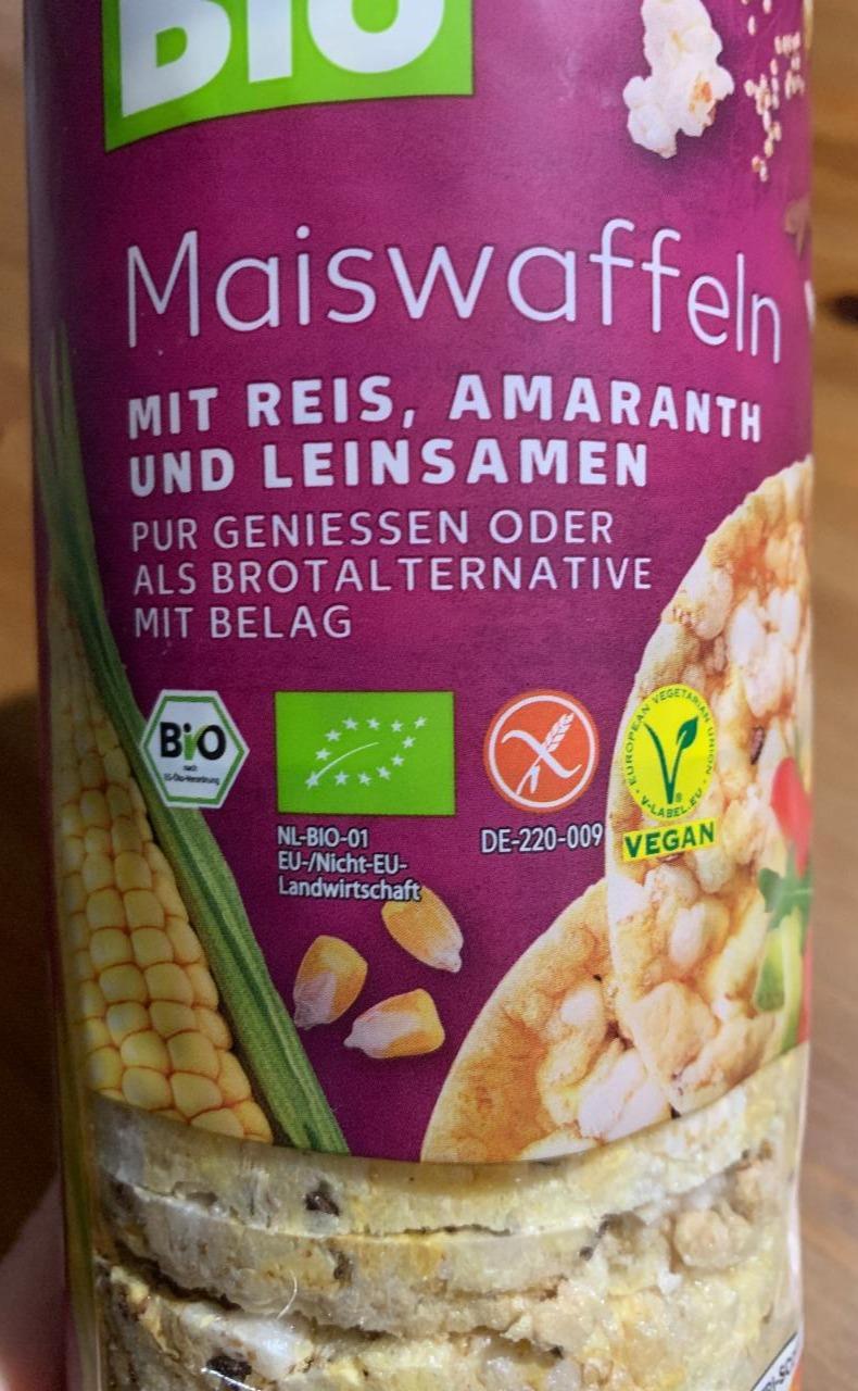 Fotografie - Maiswaffeln mit Reis, Amaranth und Leinsamen K-Bio