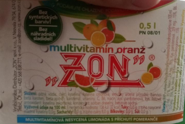 Fotografie - Multivitamín oranž ZON