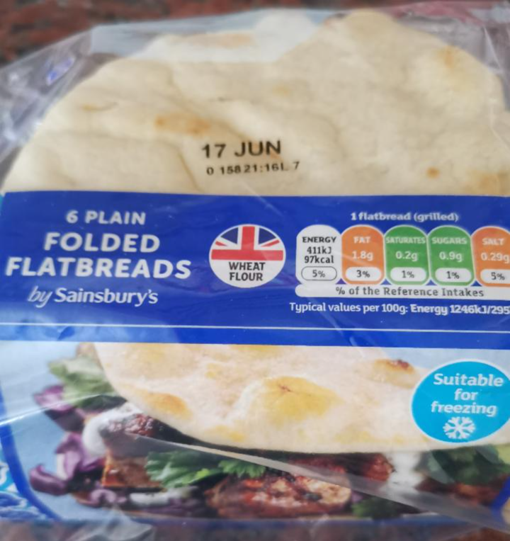 Fotografie - Plain Folded Flatbread Sainsbury's