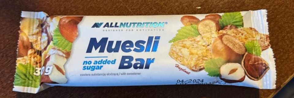 Fotografie - Muesli Bar Hazelnut no added sugar Allnutrition