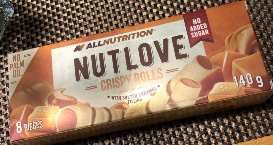 Fotografie - Nutlove Crispy Rolls Salted Caramel AllNutrition