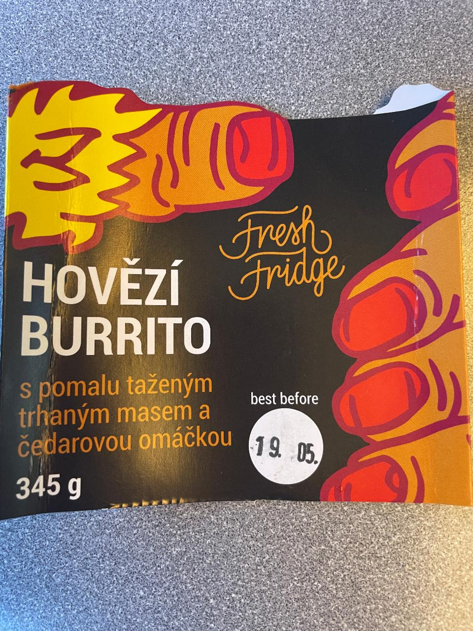 Fotografie - Hovězí burrito s pomalu taženým trhaným masem a čedarovou omáčkou Fresh Fridge