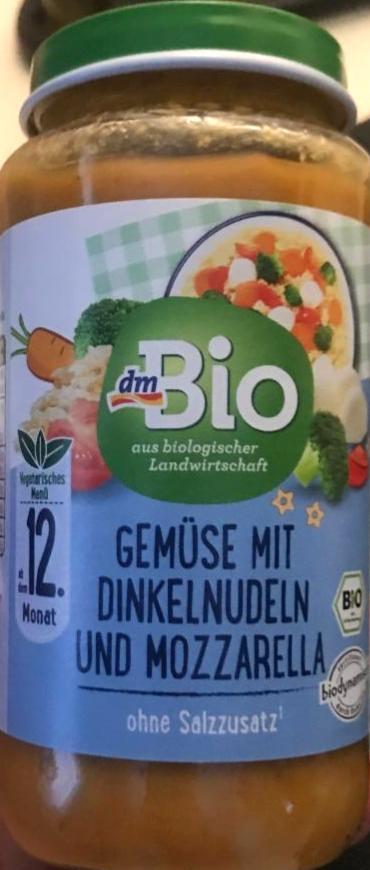 Fotografie - Gemüse mit dinkelnudeln und mozzarella (bio zelenina, špaldové nudle, mozzarella) dmBio