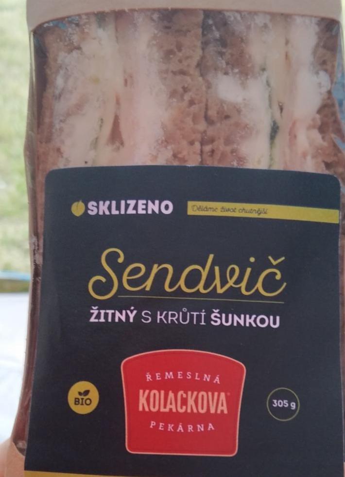 Fotografie - Bio Žitný sendvič s krůtí šunkou Sklizeno