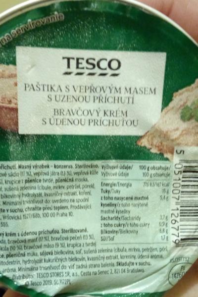 Fotografie - Paštika s vepřovým masem s uzenou příchutí Tesco