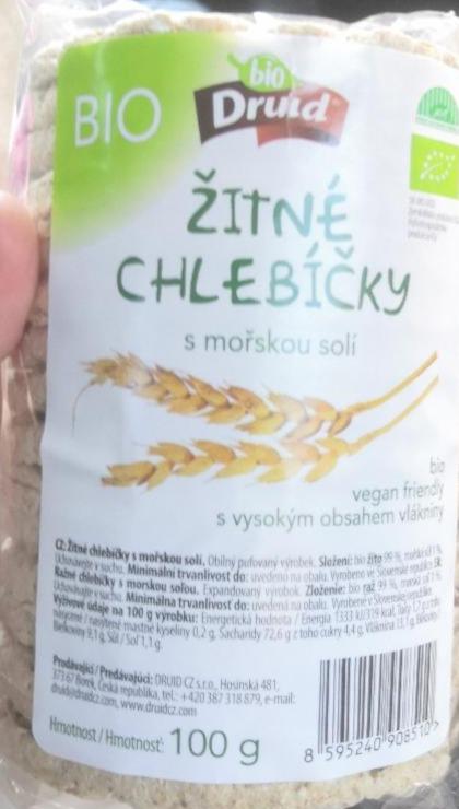 Fotografie - Bio Žitné chlebíčky s mořskou solí Druid