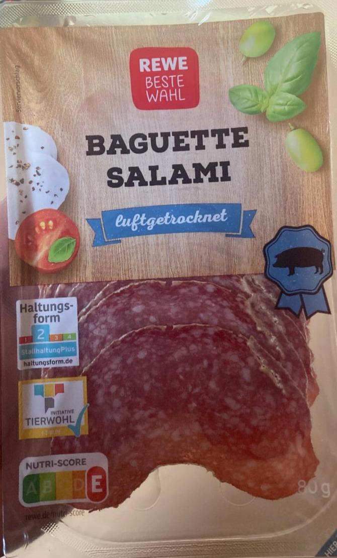 Fotografie - Baguette Salami luftgetrocknet Rewe beste wahl