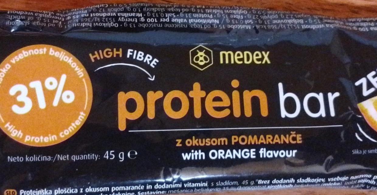 Fotografie - Protein bar pomerančová příchuť medex