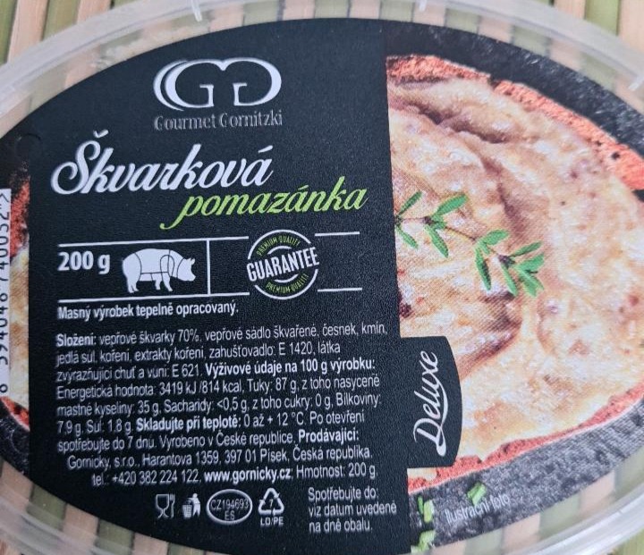 Fotografie - Škvarková pomazánka Gourmet Gornitzki Deluxe