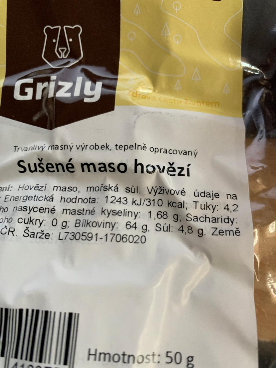 Fotografie - Sušené maso hovězí Grizly