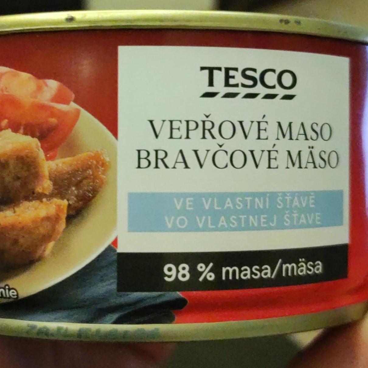 Fotografie - Vepřové maso ve vlastní šťávě Tesco