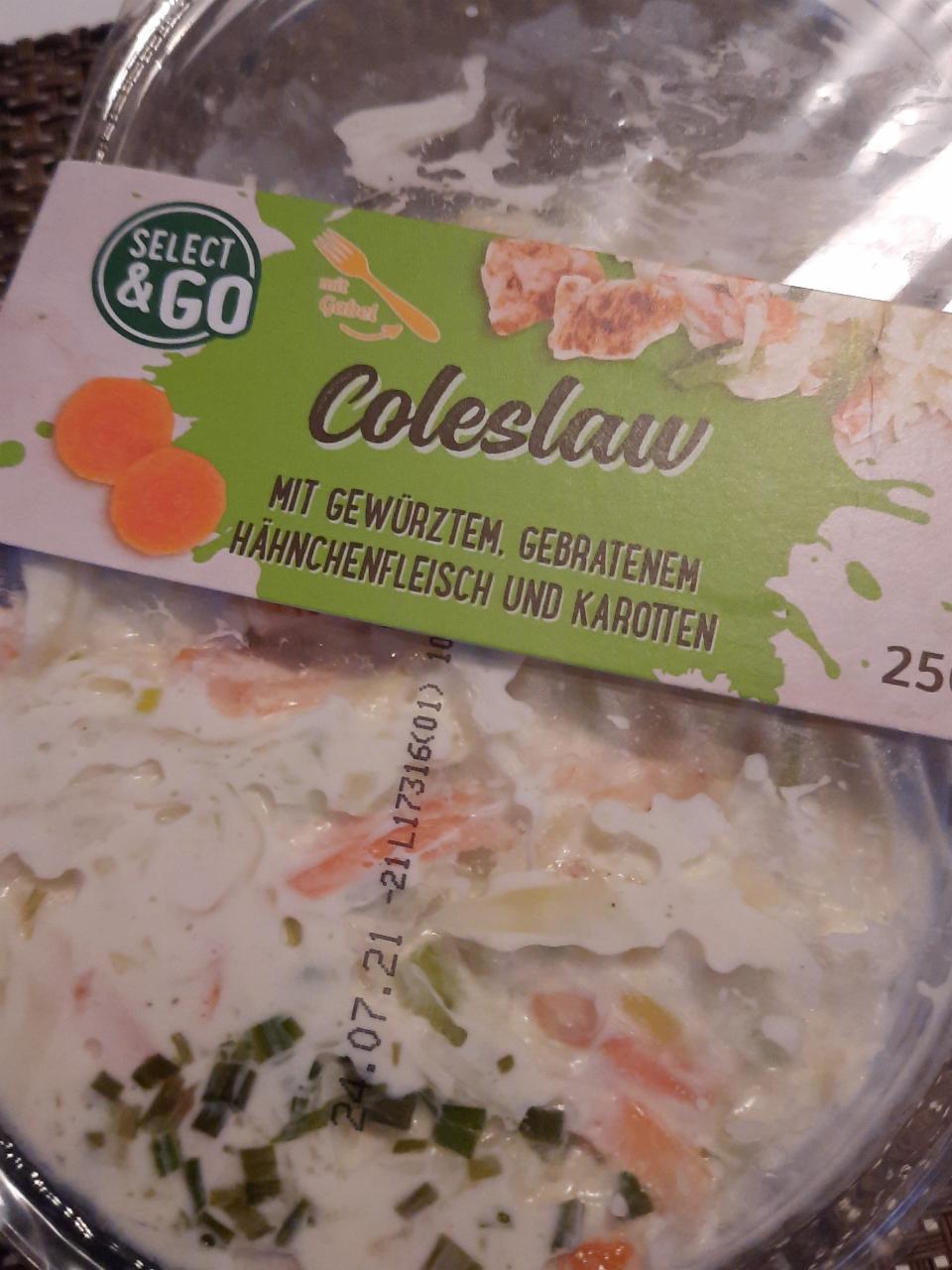 Fotografie - Coleslaw mit Gewürztem, gebratenem Hähnchenfleisch und Karotten Select&Go