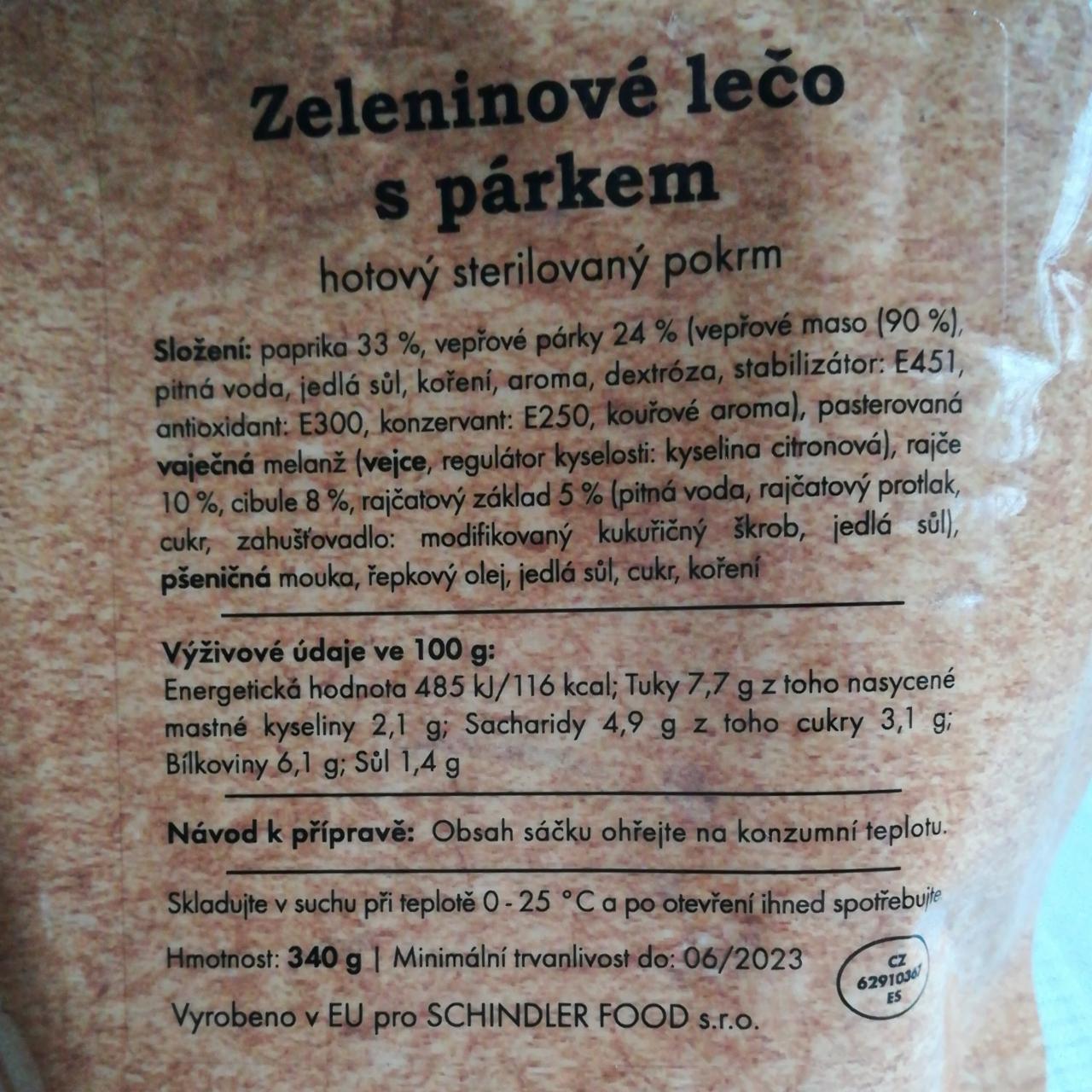 Fotografie - Zeleninové lečo s párkem Schindler Food