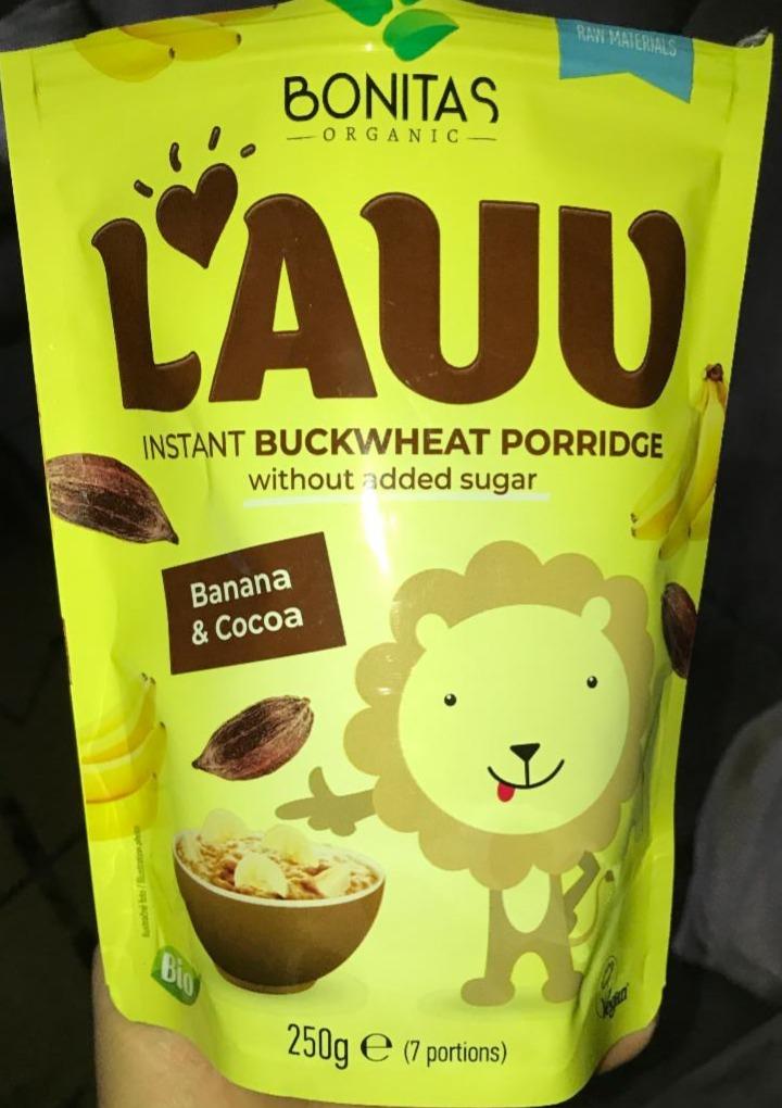 Fotografie - LAUV instant buckwheat porridge Banana & Cocoa Bonitas Organic