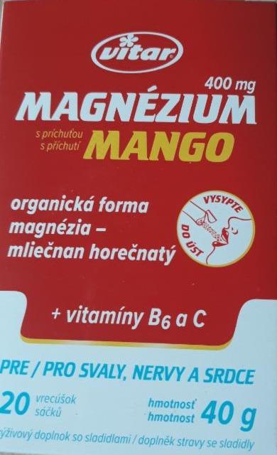 Fotografie - Magnézium Mango 400 mg + vitamíny B6 a C Vitar