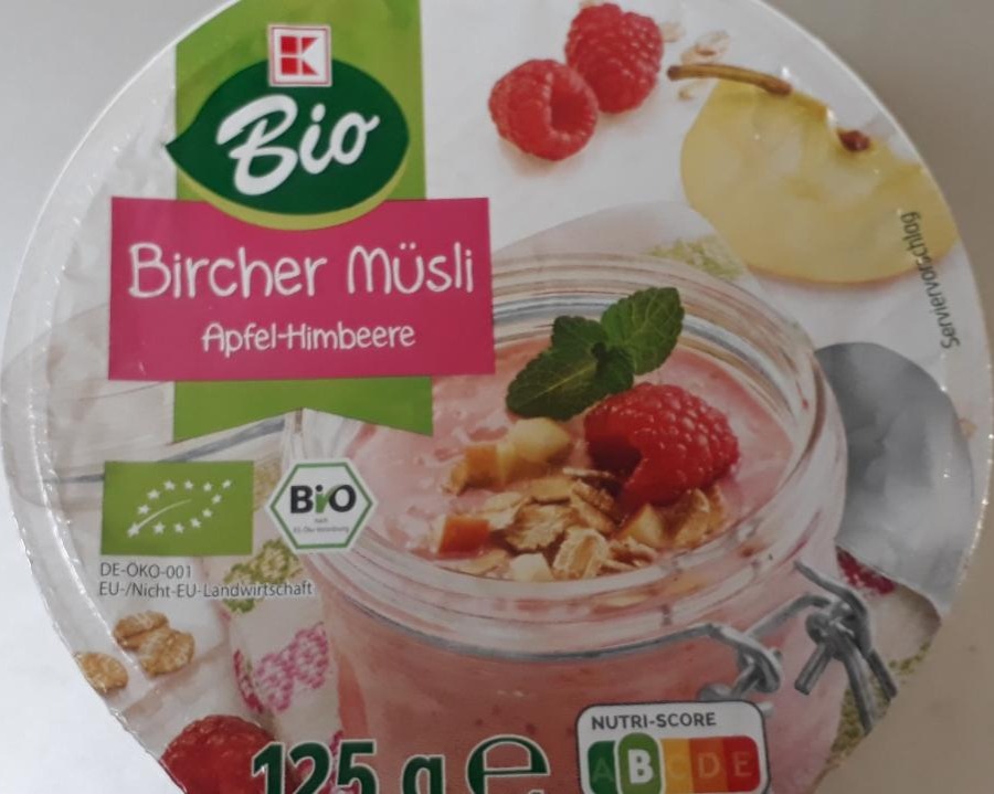 Fotografie - Bircher Müsli mit Joghurt Apfel-Himbeere K-Bio