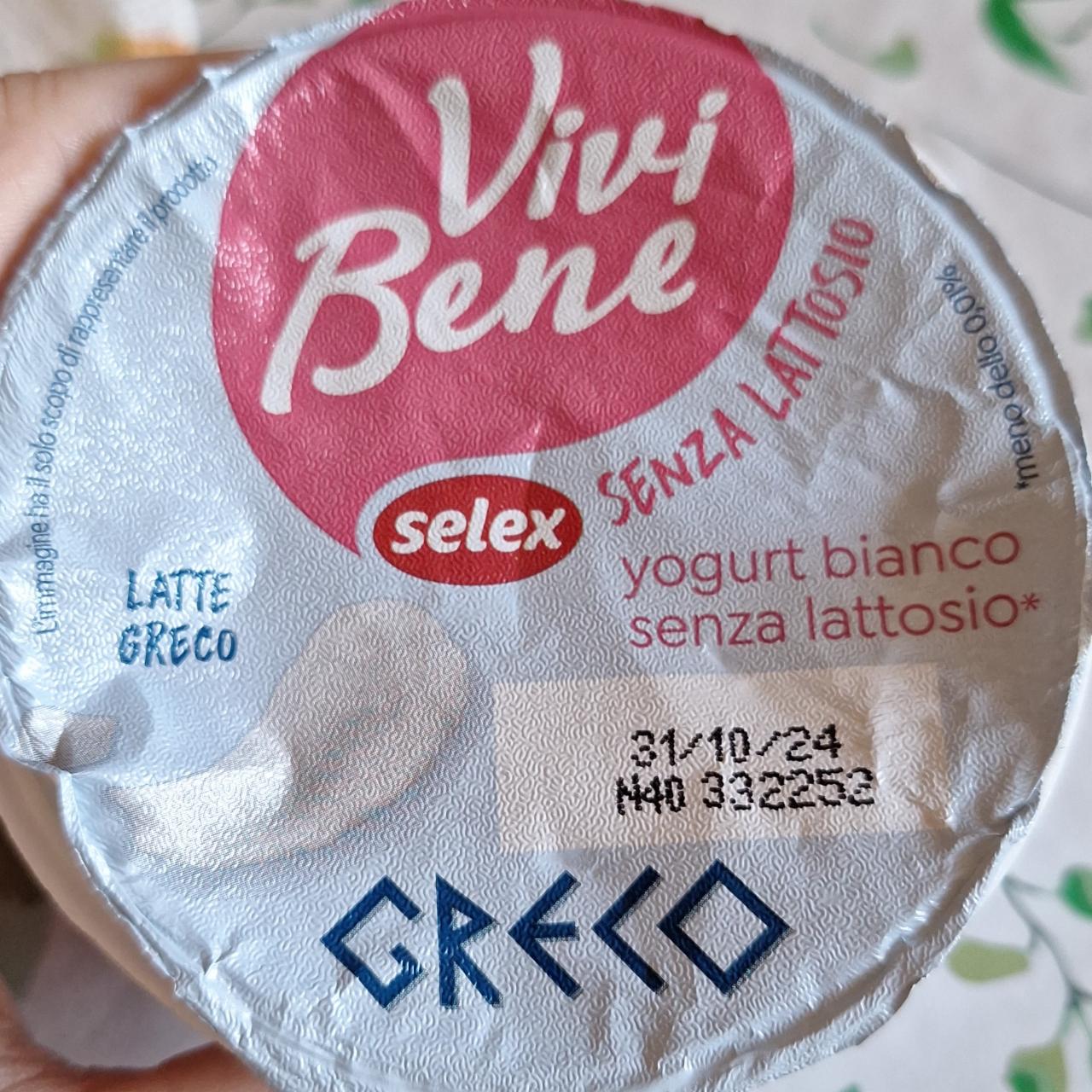 Fotografie - Vivi Bene yogurt greco bianco senza lattosio Selex