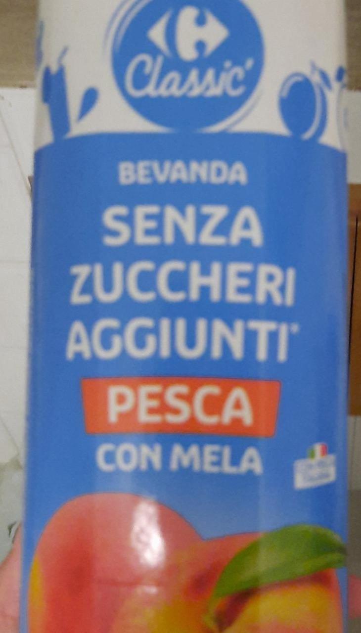 Fotografie - Bevanda senza zuccheri aggiunti pesca con mela Carrefour Classic