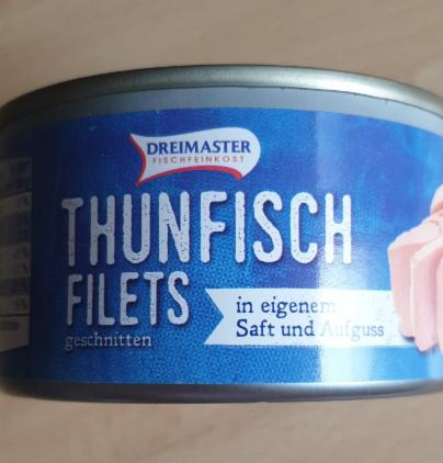 Fotografie - ThunfishFilets geschnitten in eigenem Saft und Aufguss - Dreimaster