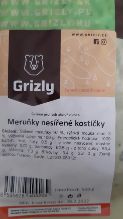 Fotografie - Meruňky nesiřené kostičky Grizly