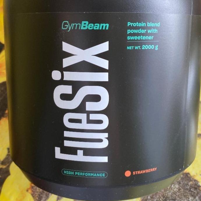 Fotografie - FueSix Protein powder Strawberry GymBeam