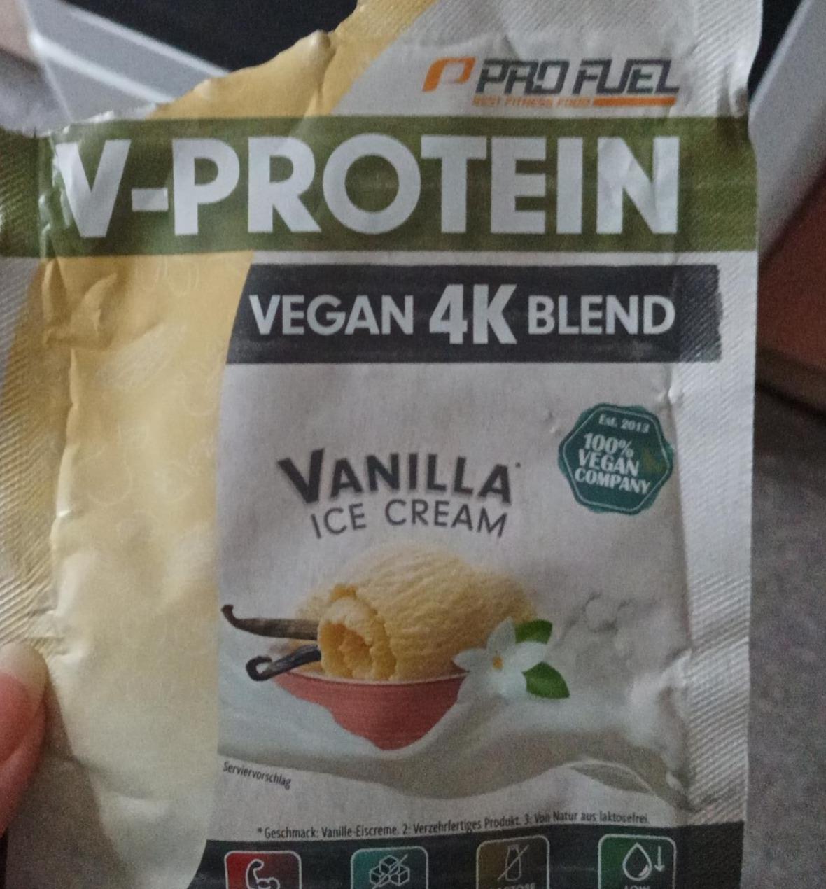 Fotografie - V-Protein Vegan 4K Blend Vanilla Ice Cream ProFuel