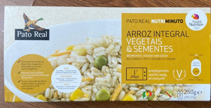 Fotografie - Arroz Integral Vegetais & Sementes Nutriminuto Pato Real