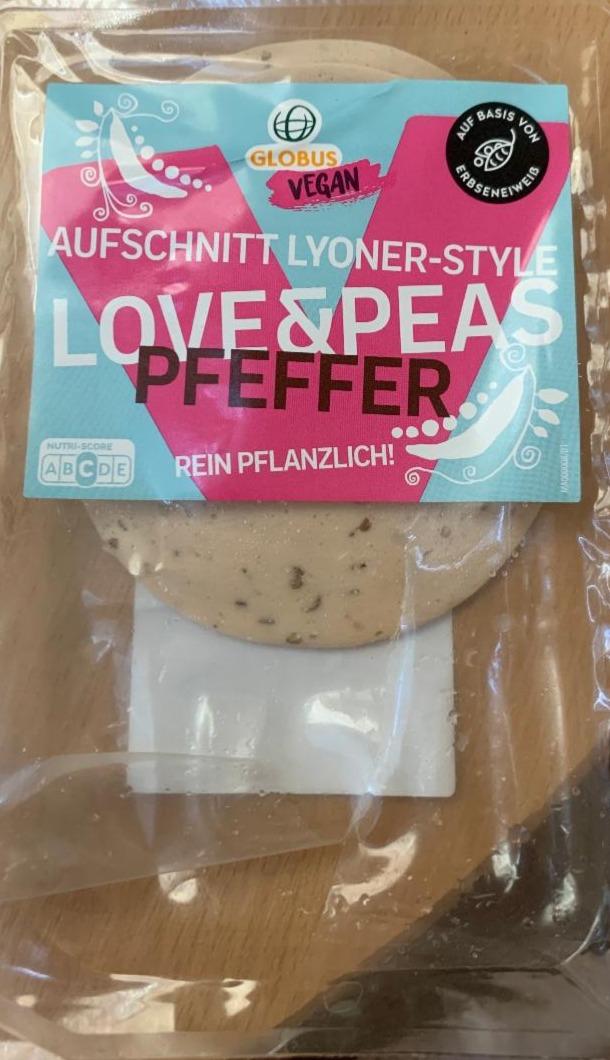 Fotografie - Aufschnitt lyoner-style pfeffer (veganský salám s pepřem) Globus